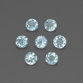 캐럿 천연 라이트 그린 블루 아쿠아마린 보석, 라운드 컷, 4.00 mm, VS