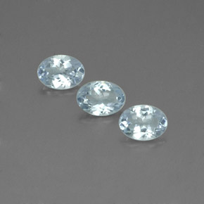 캐럿 천연 라이트 그린 블루 아쿠아마린 보석, 타원형 컷, 7.1×5.2 mm, VS-SI