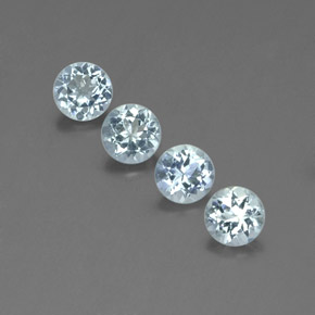 캐럿 천연 라이트 그린 블루 아쿠아마린 보석, 라운드 컷, 5.15 mm, VS