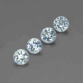 캐럿 천연 라이트 그린 블루 아쿠아마린 보석, 라운드 컷, 5.15 mm, VS