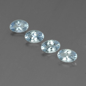 캐럿 천연 라이트 그린 블루 아쿠아마린 보석, 타원형 컷, 6.1×4.2 mm, VS