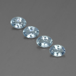 캐럿 천연 라이트 그린 블루 아쿠아마린 보석, 타원형 컷, 7×5.1 mm, VS-SI