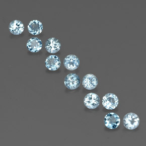 캐럿 천연 라이트 그린 블루 아쿠아마린 보석, 라운드 컷, 3.61 mm, VVS-VS
