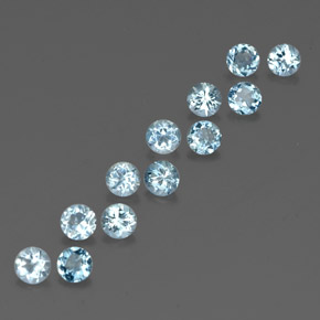 캐럿 천연 라이트 그린 블루 아쿠아마린 보석, 라운드 컷, 3.61 mm, VVS-VS