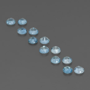 캐럿 천연 라이트 그린 블루 아쿠아마린 보석, 라운드 컷, 3.61 mm, VVS-VS