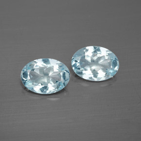 캐럿 천연 라이트 그린 블루 아쿠아마린 보석, 타원형 컷, 7.1×5.1 mm, VS