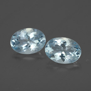 캐럿 천연 라이트 블루 아쿠아마린 보석, 타원형 컷, 7.1×5.1 mm, VVS-VS
