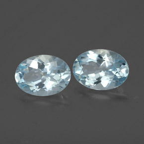 캐럿 천연 라이트 블루 아쿠아마린 보석, 타원형 컷, 7.1×5.1 mm, VVS-VS