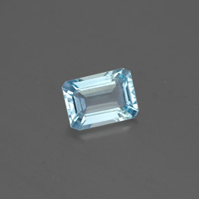 0.80캐럿 천연 라이트 그린 블루 아쿠아마린, 에메랄드 컷, 6.9×5 mm, SI