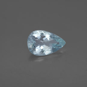 1.07캐럿 천연 라이트 그린 블루 아쿠아마린, 배 모양, 9.1×6 mm, VVS-VS