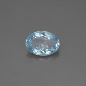 1.09캐럿 천연 라이트 그린 블루 아쿠아마린, 타원형 컷, 8.3×6 mm, VS