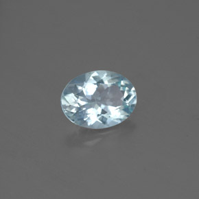 1.17캐럿 천연 라이트 그린 블루 아쿠아마린, 타원형 컷, 8.1×6.1 mm, VS