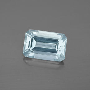 2.34캐럿 천연 라이트 블루 아쿠아마린, 에메랄드 컷, 9.8×6.5 mm, VS-SI