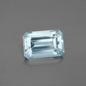 2.34캐럿 천연 라이트 블루 아쿠아마린, 에메랄드 컷, 9.8×6.5 mm, VS-SI