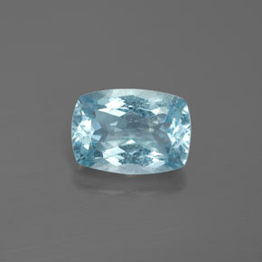 2.77캐럿 천연 라이트 블루 아쿠아마린, 쿠션 컷, 10.5×7.5 mm, VS-SI
