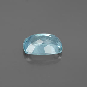 2.77캐럿 천연 라이트 블루 아쿠아마린, 쿠션 컷, 10.5×7.5 mm, VS-SI