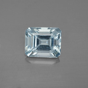 2.00캐럿 천연 라이트 그린 블루 아쿠아마린, 에메랄드 컷, 8.5×7.1 mm, VS