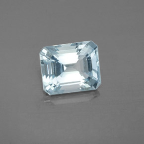 2.00캐럿 천연 라이트 그린 블루 아쿠아마린, 에메랄드 컷, 8.5×7.1 mm, VS
