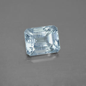 2.46캐럿 천연 라이트 블루 아쿠아마린, 에메랄드 컷, 8.9×7.2 mm, SI