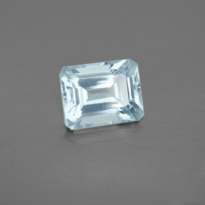 2.25캐럿 천연 라이트 블루 아쿠아마린, 에메랄드 컷, 8.8×7 mm, VVS-VS