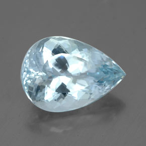 3.68캐럿 천연 라이트 블루 아쿠아마린, 배 모양, 12.6×8.9 mm, VVS