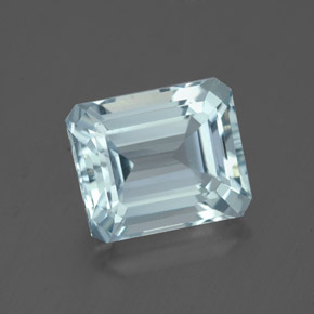 3.15캐럿 천연 라이트 블루 아쿠아마린, 에메랄드 컷, 9.5×7.9 mm, VVS-VS