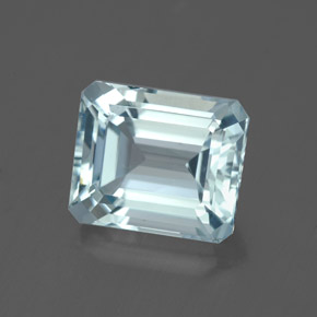 3.15캐럿 천연 라이트 블루 아쿠아마린, 에메랄드 컷, 9.5×7.9 mm, VVS-VS