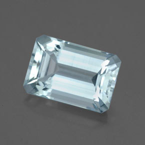 3.20캐럿 천연 라이트 블루 아쿠아마린, 에메랄드 컷, 10.8×7.3 mm, VS