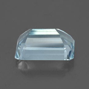 3.20캐럿 천연 라이트 블루 아쿠아마린, 에메랄드 컷, 10.8×7.3 mm, VS