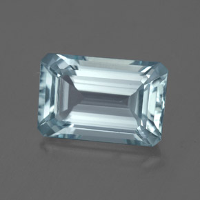 3.19캐럿 천연 라이트 블루 아쿠아마린, 에메랄드 컷, 11.1×7.3 mm, VVS-VS