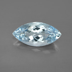 3.74캐럿 천연 라이트 블루 아쿠아마린, 마퀴즈, 16.1×8 mm, VVS-VS