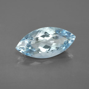 3.74캐럿 천연 라이트 블루 아쿠아마린, 마퀴즈, 16.1×8 mm, VVS-VS