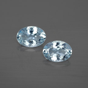 캐럿 천연 라이트 블루 아쿠아마린 보석, 타원형 컷, 7×5.1 mm, VS