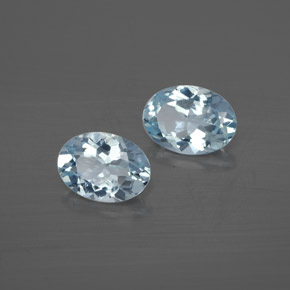 캐럿 천연 라이트 블루 아쿠아마린 보석, 타원형 컷, 7×5.1 mm, VS