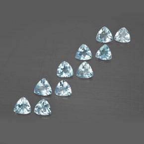 캐럿 천연 라이트 블루 아쿠아마린 보석, 트릴리언, 4.3×4.2 mm, VVS-VS