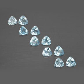 캐럿 천연 라이트 블루 아쿠아마린 보석, 트릴리언, 4.3×4.2 mm, VVS-VS