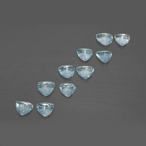 캐럿 천연 라이트 블루 아쿠아마린 보석, 트릴리언, 4.3×4.2 mm, VVS-VS