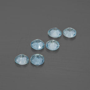 캐럿 천연 라이트 블루 아쿠아마린 보석, 라운드 컷, 4.15 mm, VVS-VS