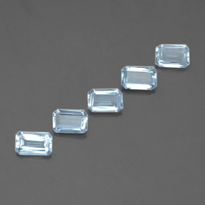 캐럿 천연 라이트 블루 아쿠아마린 보석, 에메랄드 컷, 6.1×4 mm, VVS-VS