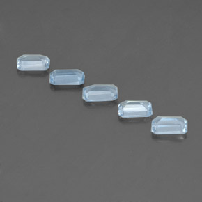 캐럿 천연 라이트 블루 아쿠아마린 보석, 에메랄드 컷, 6.1×4 mm, VVS-VS