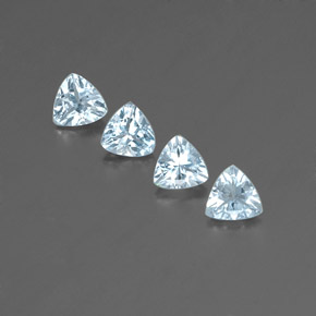 캐럿 천연 라이트 블루 아쿠아마린 보석, 트릴리언, 5.1×5.1 mm, VVS-VS