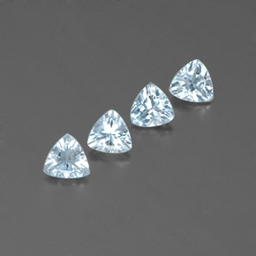 캐럿 천연 라이트 블루 아쿠아마린 보석, 트릴리언, 5.1×5.1 mm, VVS-VS