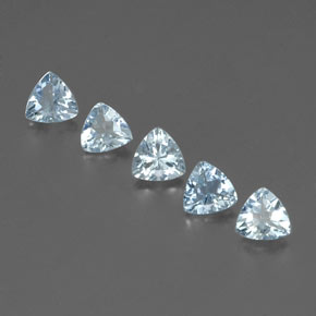 캐럿 천연 라이트 블루 아쿠아마린 보석, 트릴리언, 5.2×5.1 mm, VS