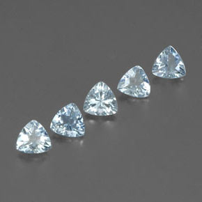 캐럿 천연 라이트 블루 아쿠아마린 보석, 트릴리언, 5.2×5.1 mm, VS