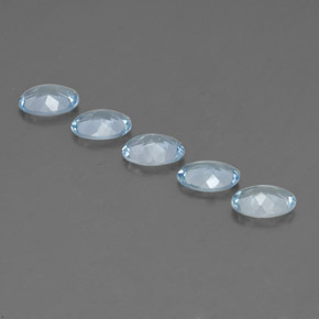 캐럿 천연 라이트 블루 아쿠아마린 보석, 타원형 컷, 7×5.2 mm, VS