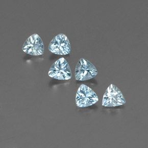 캐럿 천연 라이트 블루 아쿠아마린 보석, 트릴리언, 7.1×4.1 mm, VVS-VS
