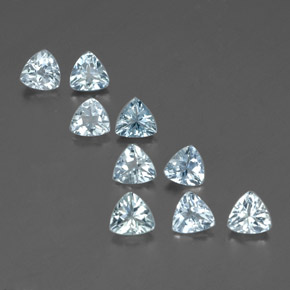 캐럿 천연 라이트 블루 아쿠아마린 보석, 트릴리언, 4.9×4.8 mm, VS