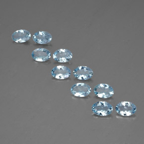 캐럿 천연 라이트 블루 아쿠아마린 보석, 타원형 컷, 6.1×4.2 mm, VS