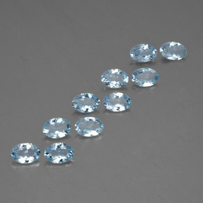 캐럿 천연 라이트 블루 아쿠아마린 보석, 타원형 컷, 6.1×4.2 mm, VS