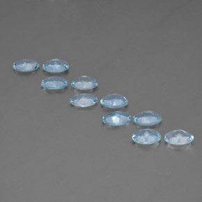 캐럿 천연 라이트 블루 아쿠아마린 보석, 타원형 컷, 6.1×4.2 mm, VS